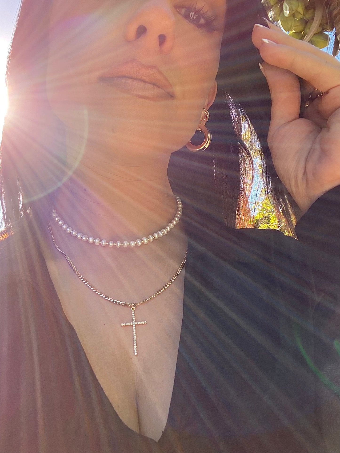 CUBAN LINK CROSS NECKLACE