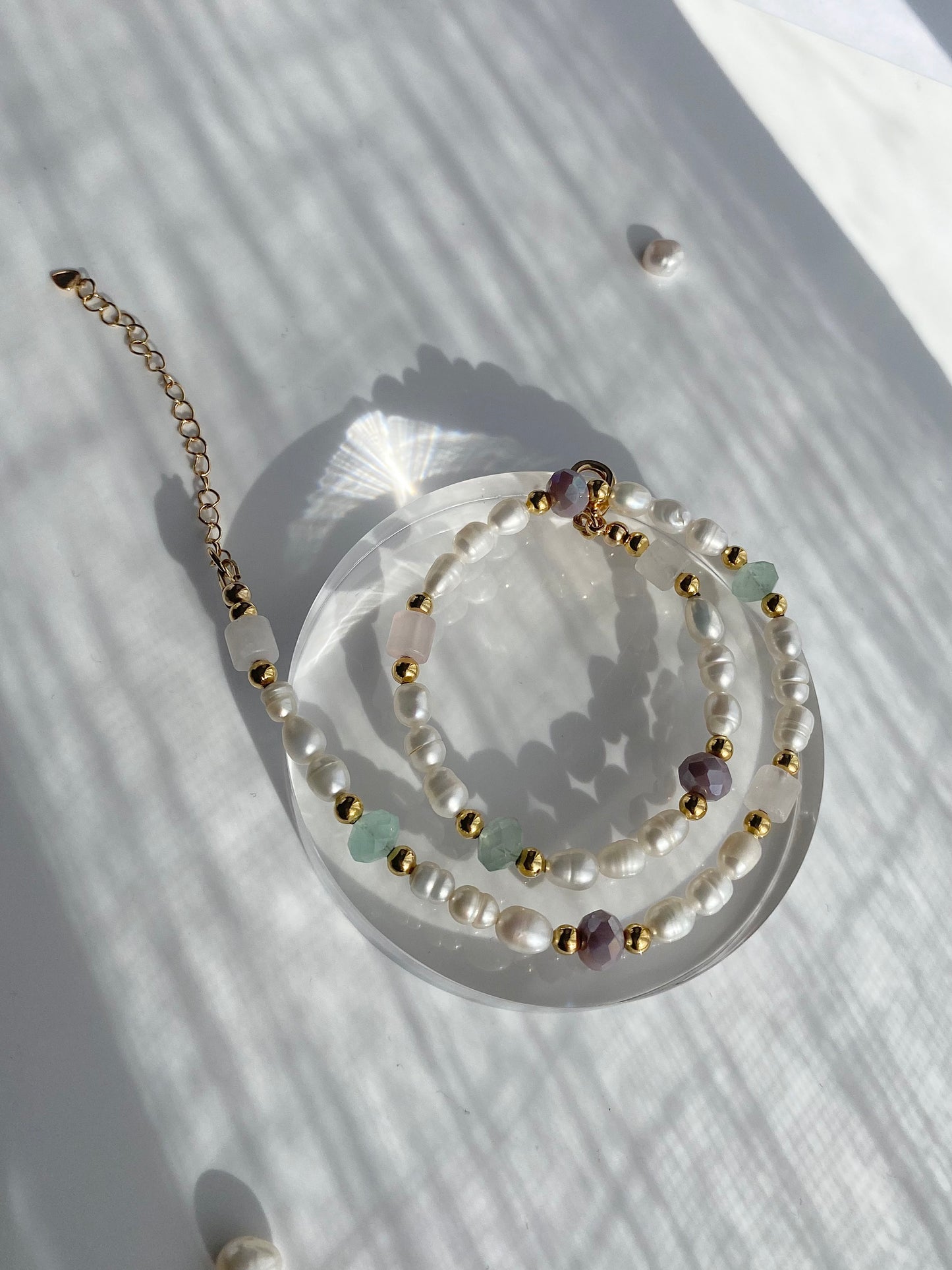 GEMSTONE PEARL NECKLACE