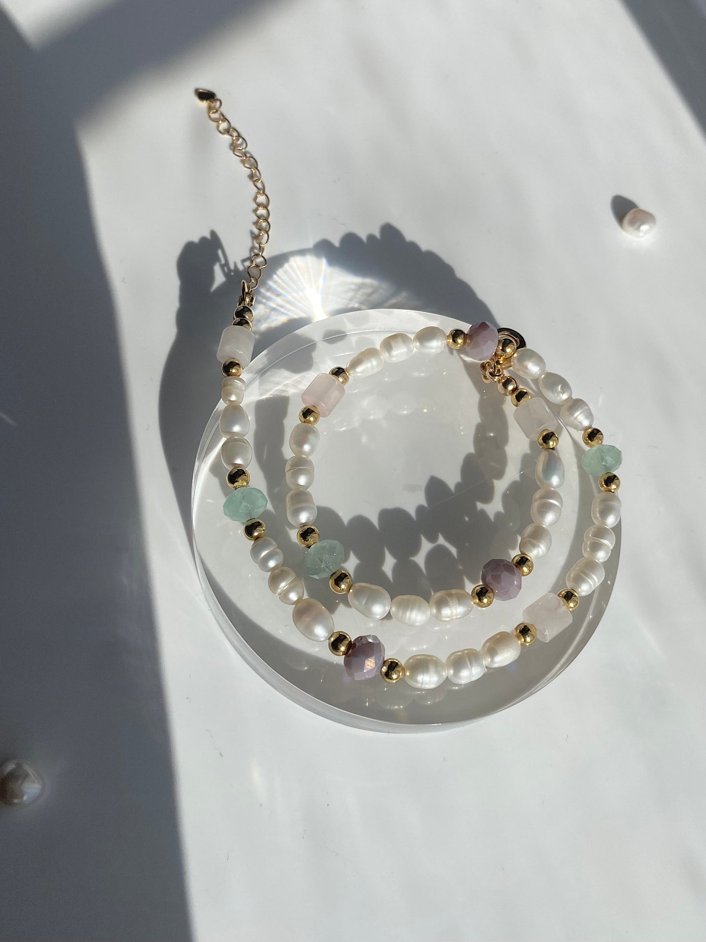 GEMSTONE PEARL NECKLACE